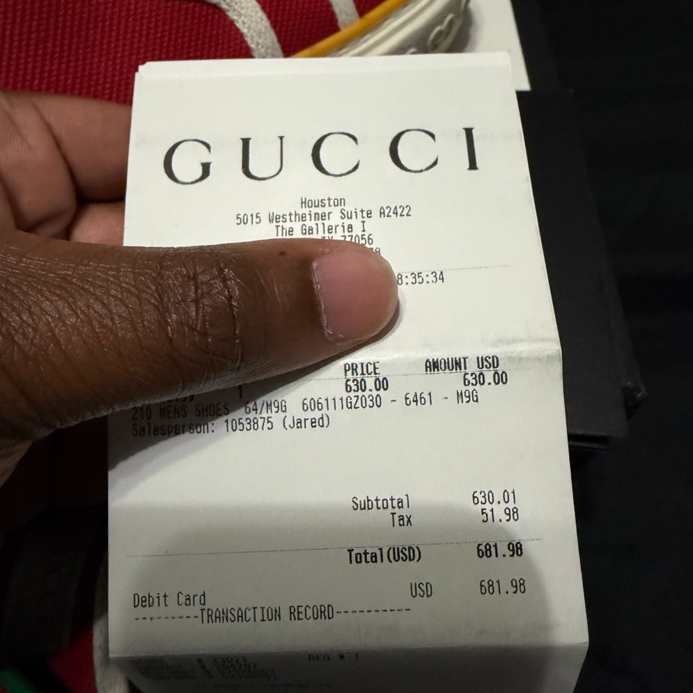 Gucci Red and Green Canvas Sneakers - Picture 4 of 4